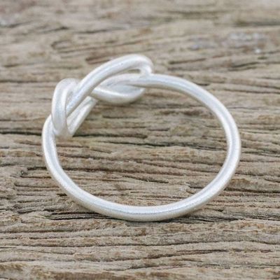 Alternate image for Sterling Silver Cocktail Mid-Finger Ring from Thailand Gleaming Knot