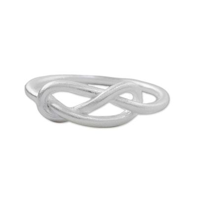 Alternate image for Sterling Silver Cocktail Mid-Finger Ring from Thailand Gleaming Knot