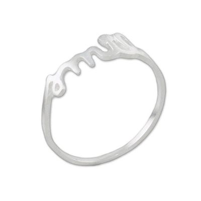 Alternate image for Sterling Silver Brushed Satin Smile Ring from Thailand Silver Smile