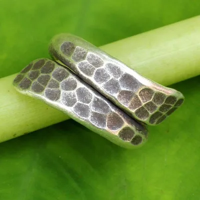 Alternate image for Thai Handmade Sterling Silver Wrap Ring Written in Stone