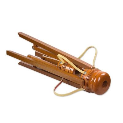 Alternate image for Outdoor Garden Umbrella Base Handcrafted of Wood Happy Garden