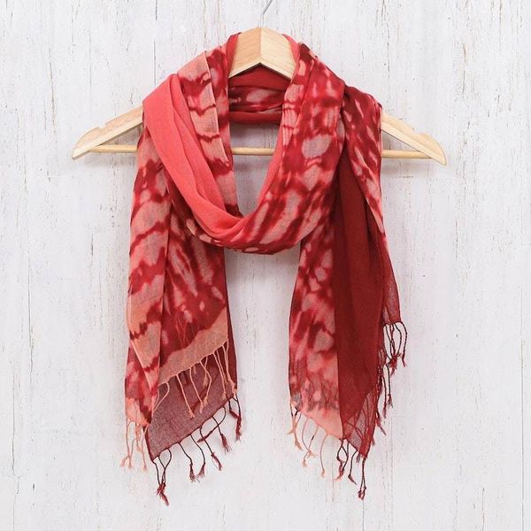 Alternate image for Pair of Cotton Scarves in Shades of Pink Warmth of Love