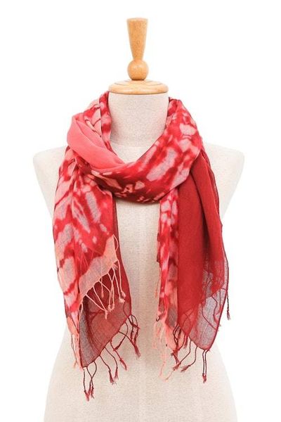 Alternate image for Pair of Cotton Scarves in Shades of Pink Warmth of Love