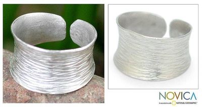 Primary image for Handcrafted Sterling Silver Band Ring Riptide