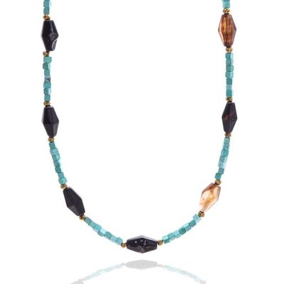 Alternate image for Thai-Made Bohemian-Inspired Multi-Gemstone Beaded Necklace Enchanted in Black