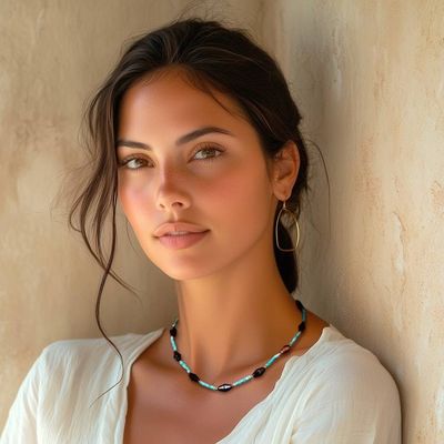 Alternate image for Thai-Made Bohemian-Inspired Multi-Gemstone Beaded Necklace Enchanted in Black