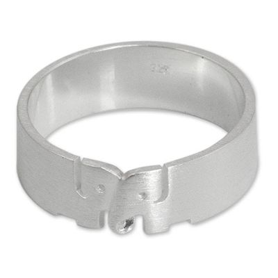 Alternate image for Elephant Jewelry Sterling Silver Band Ring Love for Life