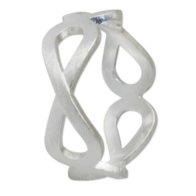 Alternate image for Handcrafted Womens Brushed Silver 925 Infinity Symbol Ring Infinity Embrace