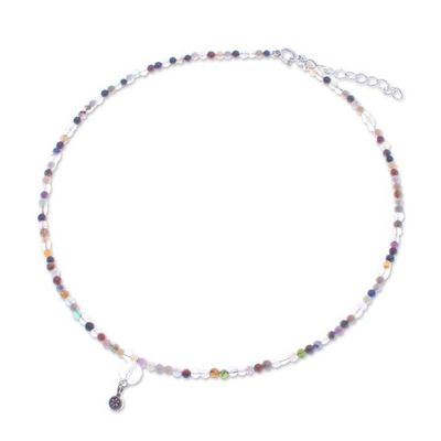 Alternate image for Hand Threaded Jasper and Agate Pendant Necklace Bright Dreams