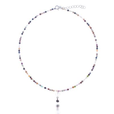 Alternate image for Hand Threaded Jasper and Agate Pendant Necklace Bright Dreams