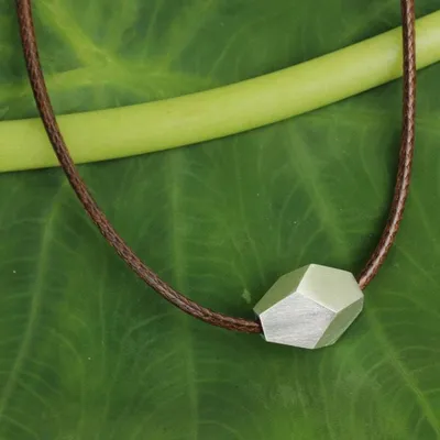 Primary image for Mens Sterling Silver Geometric Pendant Necklace Fascinating Facets