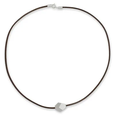 Alternate image for Mens Sterling Silver Geometric Pendant Necklace Fascinating Facets