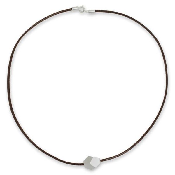 Alternate image for Mens Sterling Silver Geometric Pendant Necklace Fascinating Facets