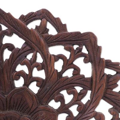 Alternate image for Hand Made Reclaimed Teak Wood Relief Panels Blossom Day