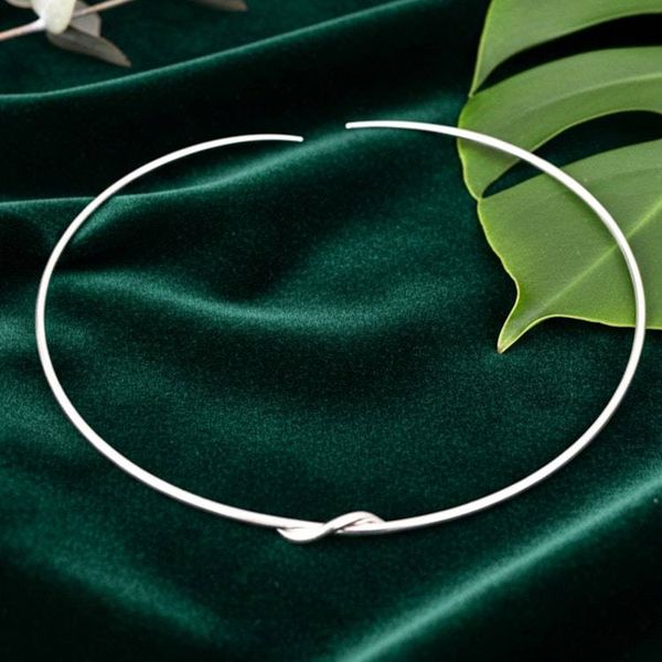 Alternate image for Hand Crafted Sterling Silver Collar Necklace Minimalist