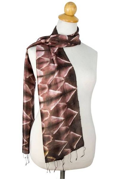 Primary image for Fair Trade Silk Tie Dye Scarf from Thailand Cocoa Mystique