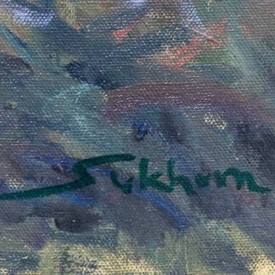 Alternate image for Impressionist Nature-Themed Landscape Oil Painting of Forest Forest Next Door