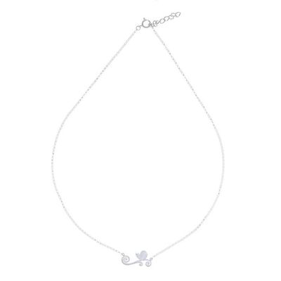 Alternate image for Bird-Themed Sterling Silver Pendant Necklace from Thailand Relaxing Bird