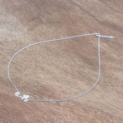 Alternate image for Bird-Themed Sterling Silver Pendant Necklace from Thailand Relaxing Bird