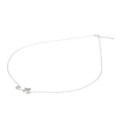 Alternate image for Bird-Themed Sterling Silver Pendant Necklace from Thailand Relaxing Bird