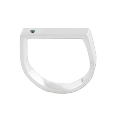 Primary image for Minimalist Silver Band Ring with Blue Topaz Accent Discreetly Blue