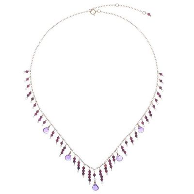 Alternate image for 24k Gold-Plated Amethyst and Garnet Waterfall Necklace Stylish Rose
