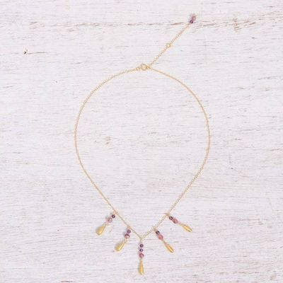 Alternate image for Tourmaline and Amethyst Pendant Waterfall Necklace Aria