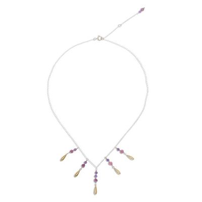 Alternate image for Tourmaline and Amethyst Pendant Waterfall Necklace Aria