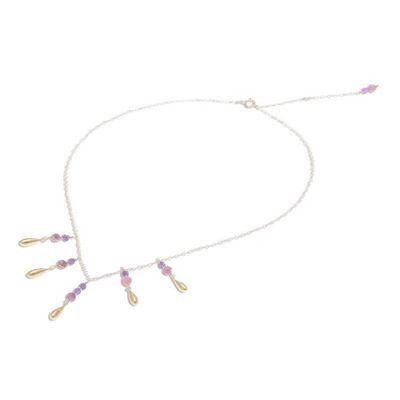 Alternate image for Tourmaline and Amethyst Pendant Waterfall Necklace Aria