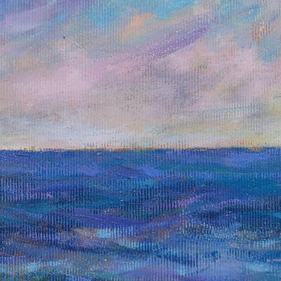 Alternate image for Signed Impressionist Oil on Canvas Seascape Painting Afternoon by the Sea