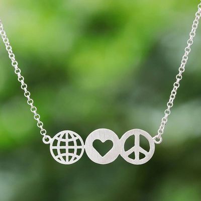 Primary image for Sterling Silver Pendant Necklace Inspired by Peace Peace Line