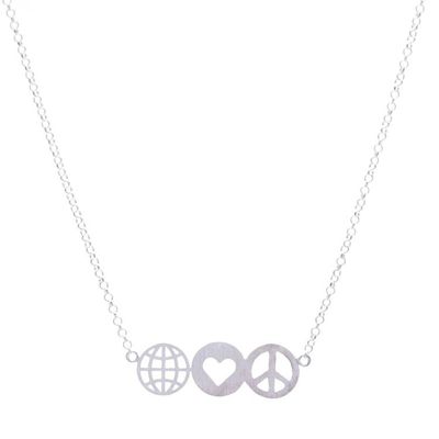 Alternate image for Sterling Silver Pendant Necklace Inspired by Peace Peace Line