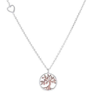 Alternate image for Rose Gold Accented Tree Pendant Necklace from Thailand Tree Corona