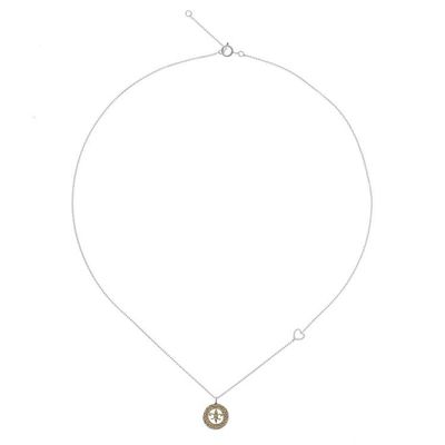 Alternate image for Gold Accented Sterling Silver Fleur-De-Lis Necklace Lovely Fleur-De-Lis