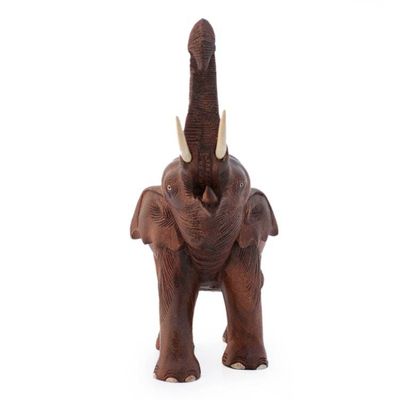 Alternate image for Handcrafted Wood Sculpture Elephant Joy