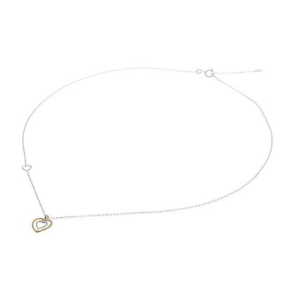 Alternate image for Heart-Shaped Gold Accented Sterling Silver Pendant Necklace Lovely Heart