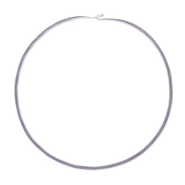 Alternate image for Hand Crafted Sterling Silver Choker from Thailand Clear Mind