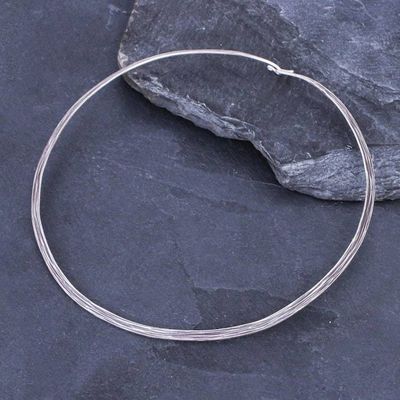 Alternate image for Hand Crafted Sterling Silver Choker from Thailand Clear Mind