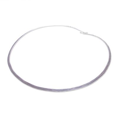Alternate image for Hand Crafted Sterling Silver Choker from Thailand Clear Mind