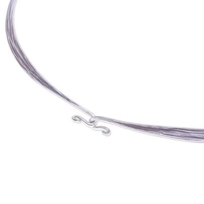 Alternate image for Hand Crafted Sterling Silver Choker from Thailand Clear Mind