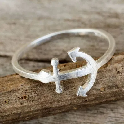 Primary image for Thai Artisan Jewelry Sterling Silver Anchor Ring Anchor of Hope
