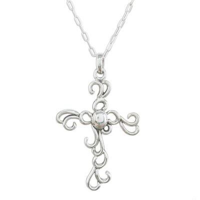Alternate image for Sterling Silver Cross Necklace Gothic Lace