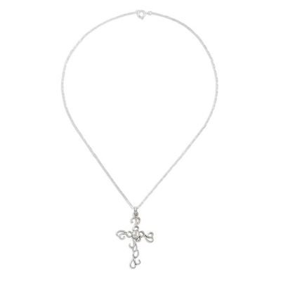 Alternate image for Sterling Silver Cross Necklace Gothic Lace
