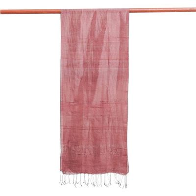 Alternate image for Hand-Dyed Brown Silk Scarf from Thailand Milk Chocolate