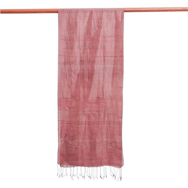 Alternate image for Hand-Dyed Brown Silk Scarf from Thailand Milk Chocolate