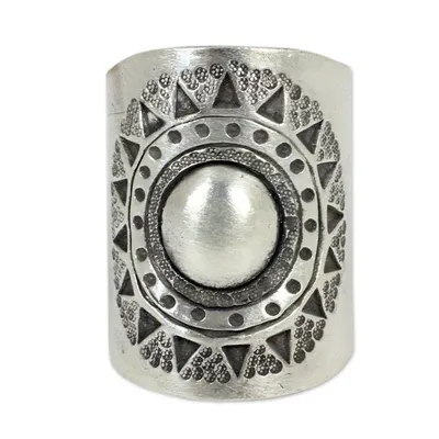 Alternate image for Handmade Sterling Silver Wrap Ring Hill Tribe Sun