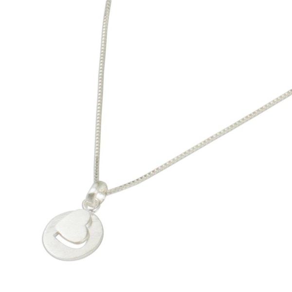 Alternate image for Thai Double Heart Pendants on Sterling Silver Necklace Soul Mates in the Moon