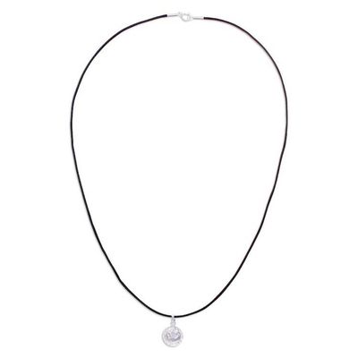 Alternate image for Waxed Nylon Cord Necklace with Sterling Silver Dove Pendant Peaceful Globe