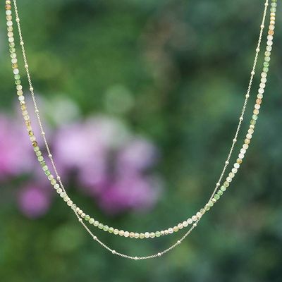 Primary image for 8-Carat Green Tourmaline Strand Necklace with Golden Plating Creativity Reflections
