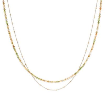 Alternate image for 8-Carat Green Tourmaline Strand Necklace with Golden Plating Creativity Reflections